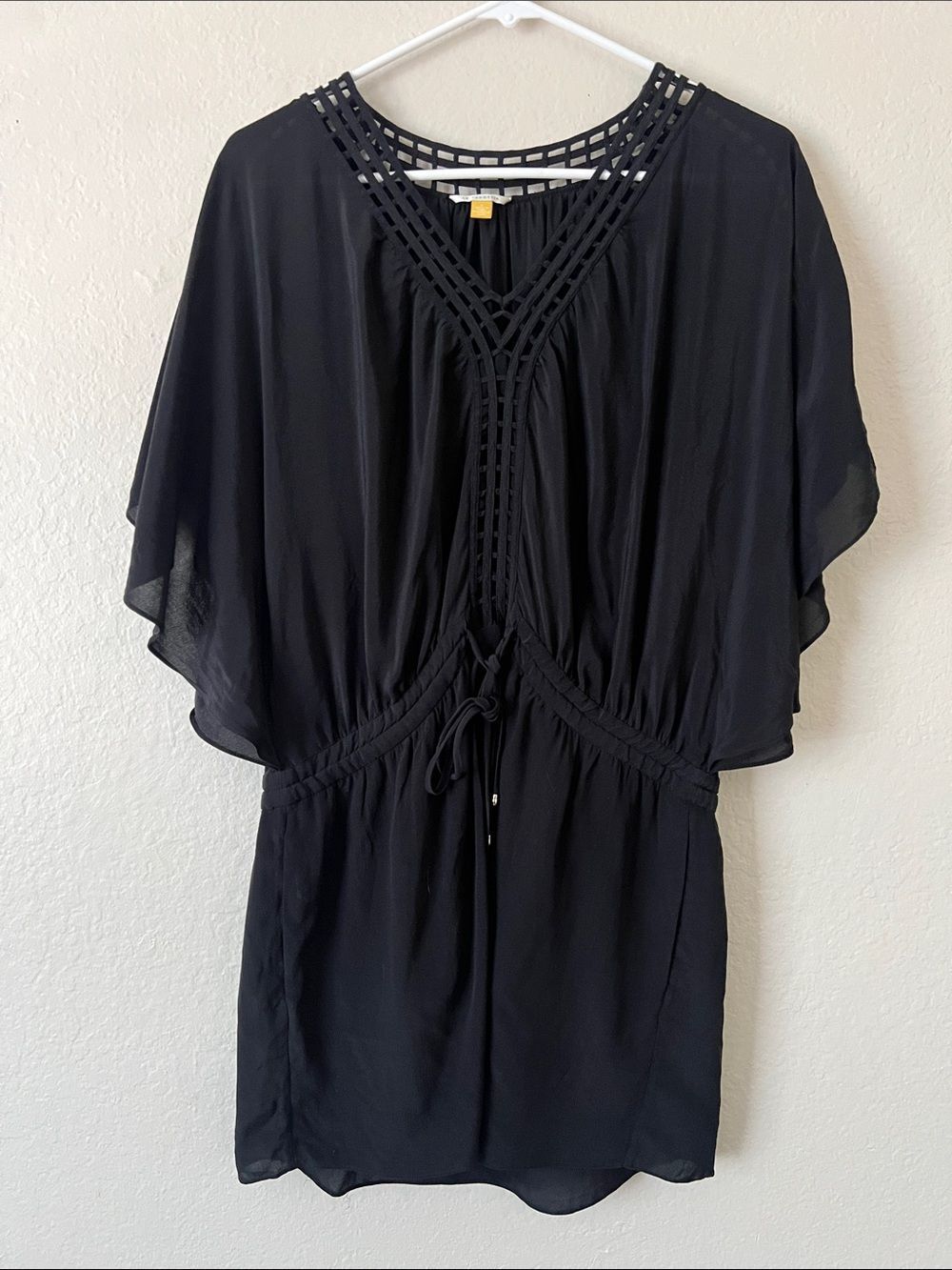EUC LEIFSDOTTIR Black 100% Silk Mini Dress Size 0
